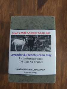 Goat's Milk Shower Soap Bar with Lavender & French Green Clay