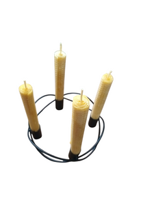 4 candles in holder